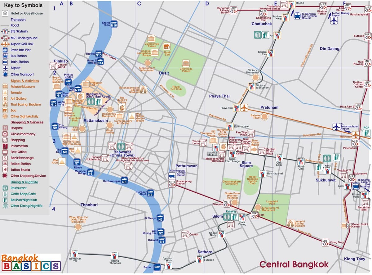 ನಕ್ಷೆ ಕೇಂದ್ರ ಬ್ಯಾಂಕಾಕ್