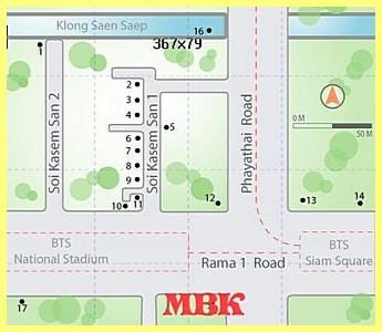 mbk ಶಾಪಿಂಗ್ ಮಾಲ್ ನಲ್ಲಿ ಬ್ಯಾಂಕಾಕ್ ನಕ್ಷೆ