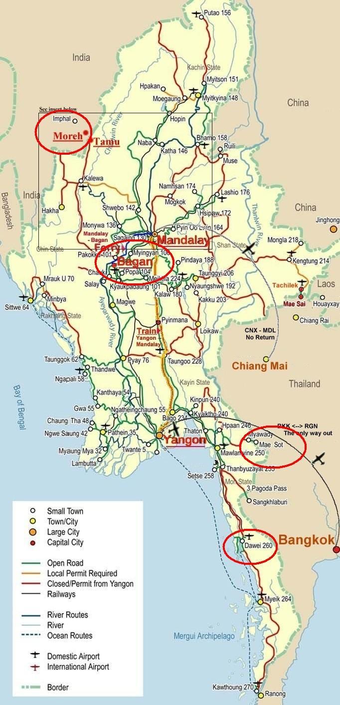 ನಕ್ಷೆ ಬ್ಯಾಂಕಾಕ್ ಹೆದ್ದಾರಿ